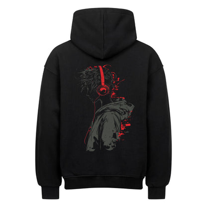 Headphones Red VACANCY Oversized Hoodie - ArtWearX Wear Passion