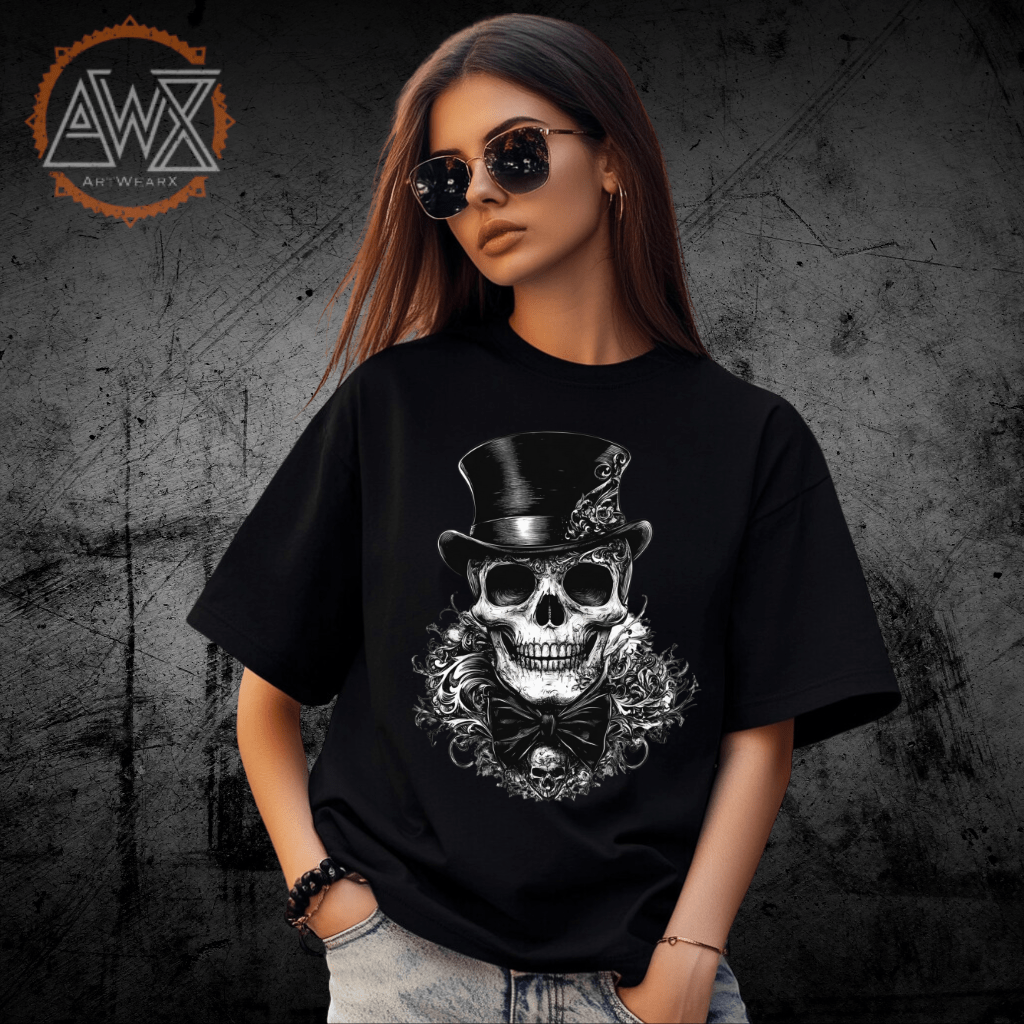 Skull BW VACANCY Oversized Shirt - ArtWearX Wear Passion