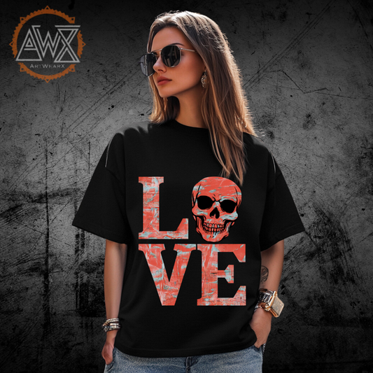 Love Skull VACANCY Oversized Shirt - ArtWearX Wear Passion