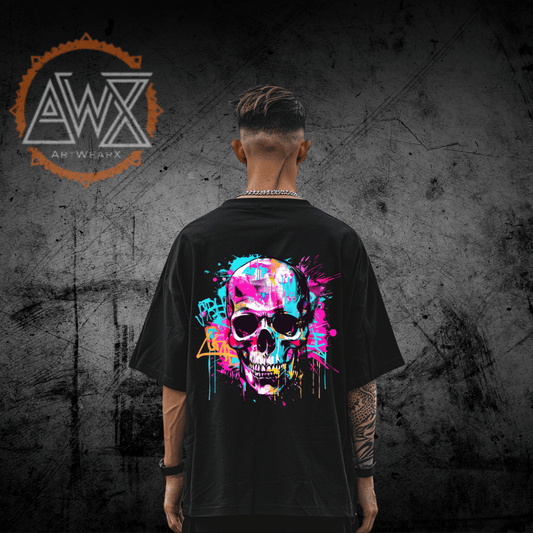 Skull Jaz VACANCY Oversized Shirt - ArtWearX Wear Passion