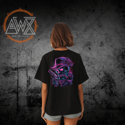 Skull Neon VACANCY Oversized Shirt - ArtWearX Wear Passion